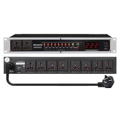 奧盛 8+2路時序電源 延時上電PDU 帶電壓顯示 獨立控制APX82023